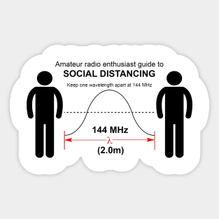 Amateur radio Social Distancing Sticker